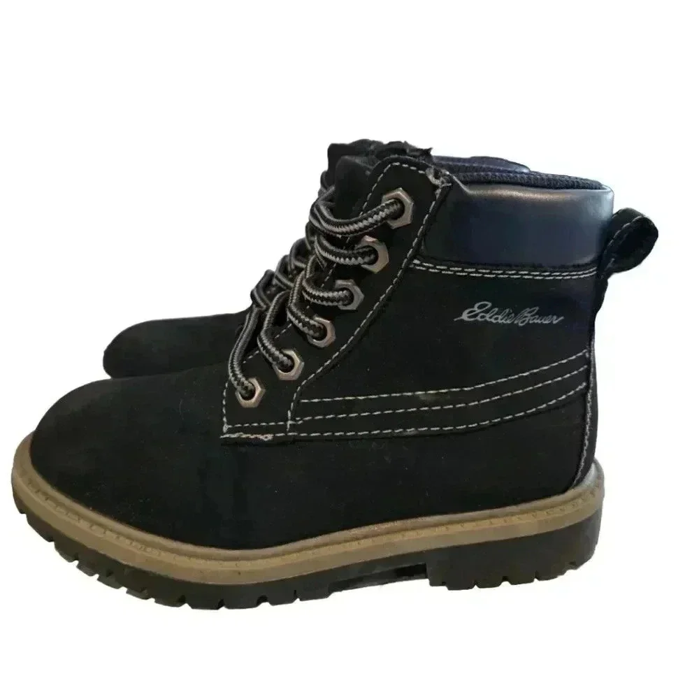 Eddie Bauer Kids Hiking Boots Size 13M Black Lace Up Trail Gorpcore Outdooor